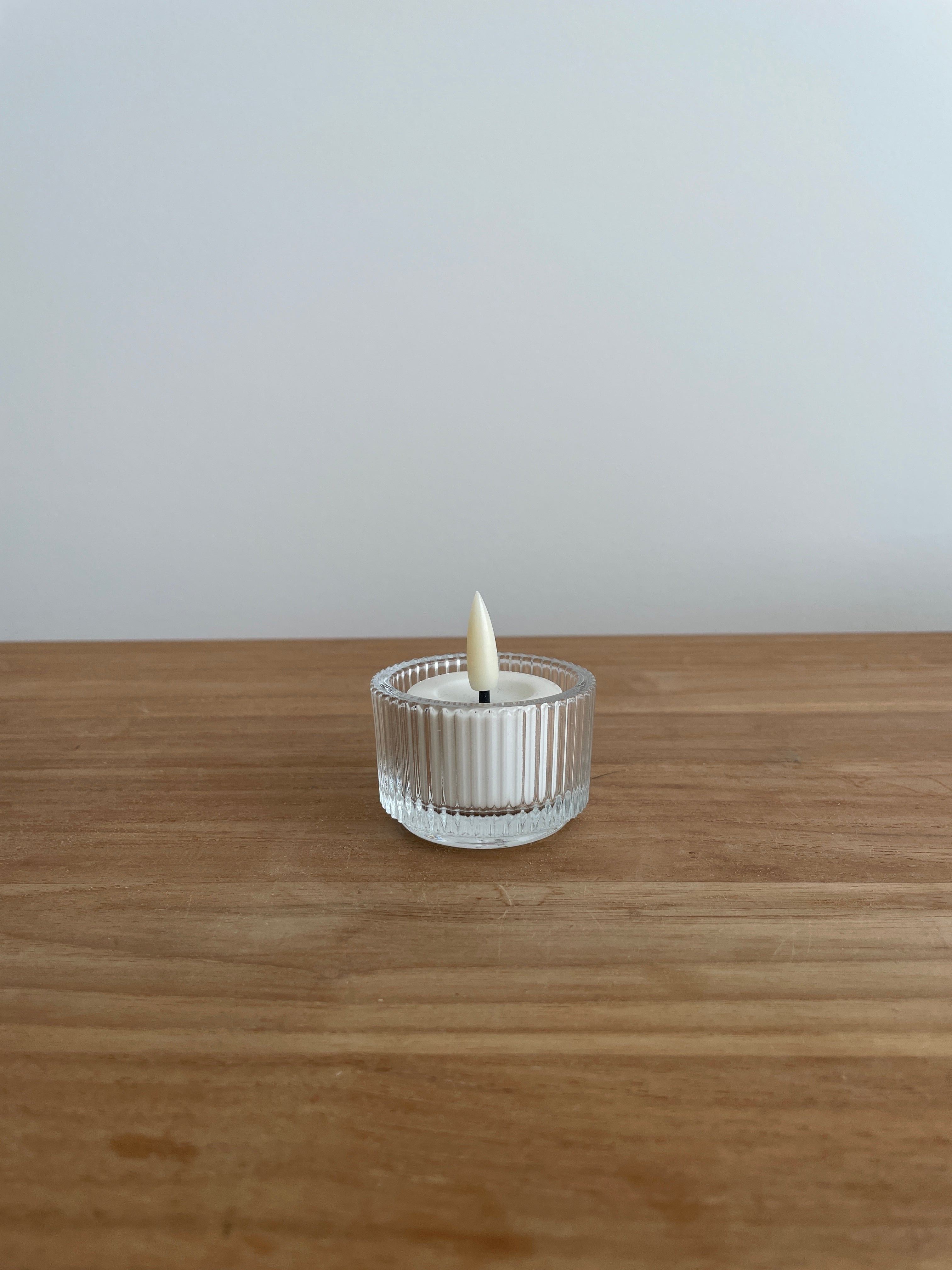 Vintage Ribbed Tealight Candle Holder